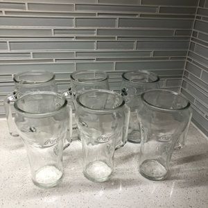 Coca-Cola glass with handle set of 6